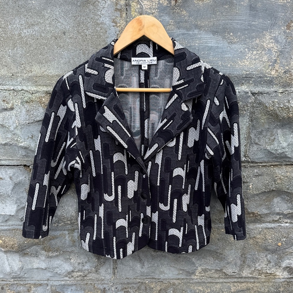 Vintage Andria Lieu Abstract Blazer USA 80s